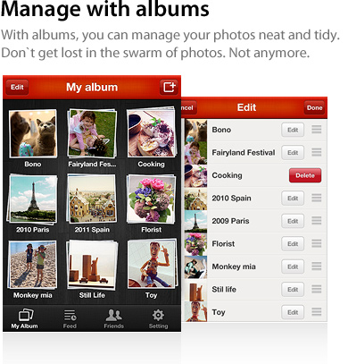 Manage with albums